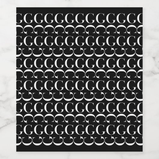 Anfangsbuchstaben G Weinetikett (Einzelnes Label)