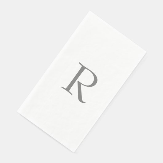 Anfangsbuchstaben Grau-Weiß Serviette (Ecke)