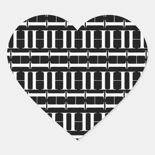 Anfangsbuchstaben H Herz-Aufkleber (Vorderseite)