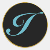 Anfangsbuchstaben I Runder Aufkleber (Vorderseite)