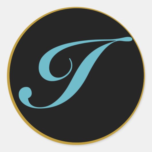 Anfangsbuchstaben I Runder Aufkleber (Vorderseite)