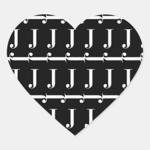 Anfangsbuchstaben J Herz-Aufkleber