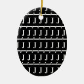 Anfangsbuchstaben J Keramik Ornament (Vorne)