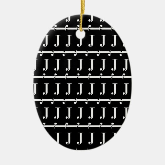 Anfangsbuchstaben J Keramik Ornament (Vorne)