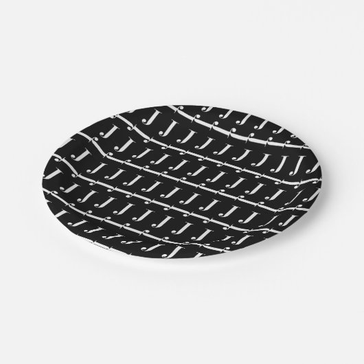 Anfangsbuchstaben J Pappteller (Schrägansicht)