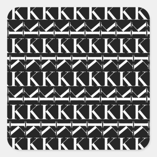 Anfangsbuchstaben K Quadratischer Aufkleber (Vorderseite)