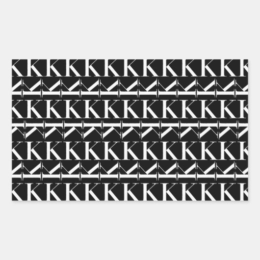 Anfangsbuchstaben K Rechteckiger Aufkleber (Vorderseite)