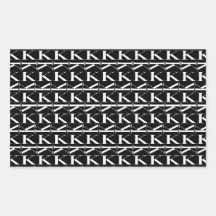 Anfangsbuchstaben K Rechteckiger Aufkleber