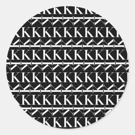 Anfangsbuchstaben K Runder Aufkleber (Vorderseite)