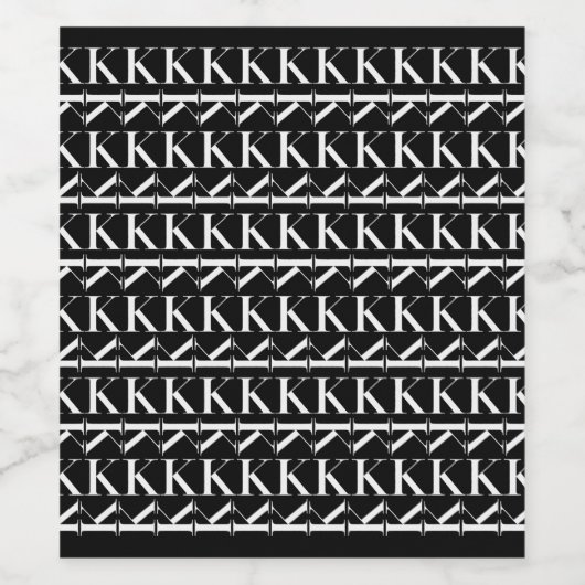 Anfangsbuchstaben K Weinetikett (Einzelnes Label)