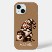 Anfangsbuchstaben Kaffeemarke braun weiß Case-Mate iPhone Hülle (Rückseite)