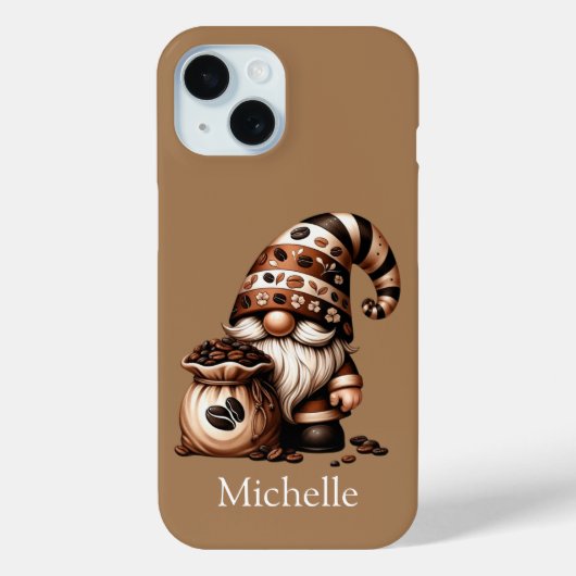 Anfangsbuchstaben Kaffeemarke braun weiß Case-Mate iPhone Hülle (Rückseite)