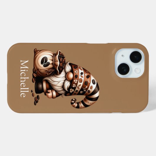 Anfangsbuchstaben Kaffeemarke braun weiß Case-Mate iPhone Hülle (Rückseite (Horizontal))