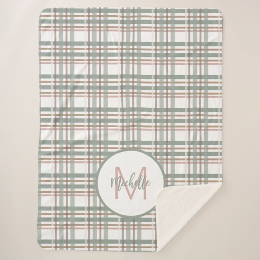 Anfangsbuchstaben Kariertes Muster für Monogramm Sherpadecke (Vorderseite)