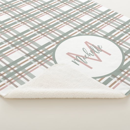 Anfangsbuchstaben Kariertes Muster für Monogramm Sherpadecke (3/4)