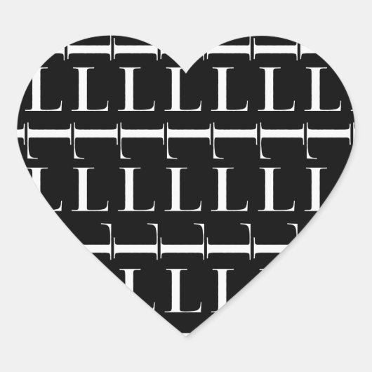Anfangsbuchstaben L Herz-Aufkleber (Vorderseite)