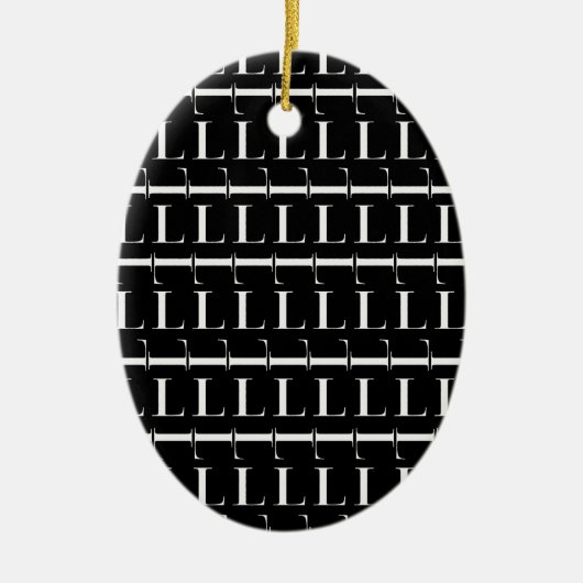Anfangsbuchstaben L Keramik Ornament (Vorne)
