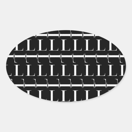 Anfangsbuchstaben L Ovaler Aufkleber (Vorderseite)