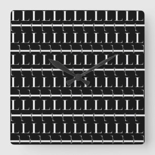 Anfangsbuchstaben L Quadratische Wanduhr