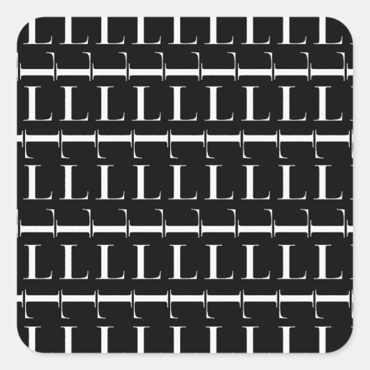 Anfangsbuchstaben L Quadratischer Aufkleber (Vorderseite)
