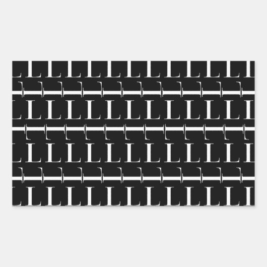 Anfangsbuchstaben L Rechteckiger Aufkleber (Vorderseite)