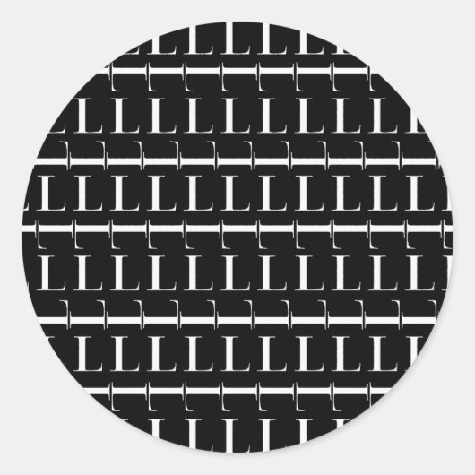 Anfangsbuchstaben L Runder Aufkleber (Vorderseite)