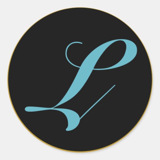 Anfangsbuchstaben L Runder Aufkleber (Vorderseite)