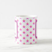 Anfangsbuchstaben L Sterne Rosa Blume Monogramm Kaffeetasse (Mittel)