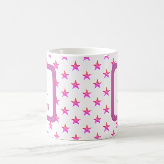 Anfangsbuchstaben L Sterne Rosa Blume Monogramm Kaffeetasse (Mittel)
