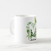 Anfangsbuchstaben M | Moderner Individuelle Name Kaffeetasse (Vorderseite Links)