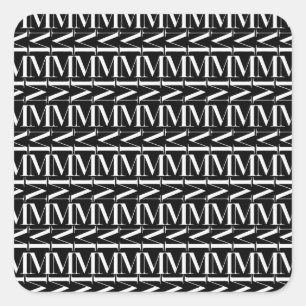 Anfangsbuchstaben M Quadratischer Aufkleber