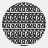 Anfangsbuchstaben M Runder Aufkleber (Vorderseite)