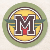Anfangsbuchstaben "M" Runder Pappuntersetzer (Vorderseite)