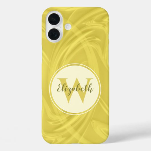 Anfangsbuchstaben Monogram, gelbe Schatten Textur Case-Mate iPhone Hülle (Rückseite)