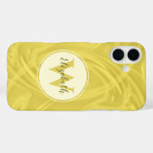 Anfangsbuchstaben Monogram, gelbe Schatten Textur Case-Mate iPhone Hülle (Rückseite (Horizontal))