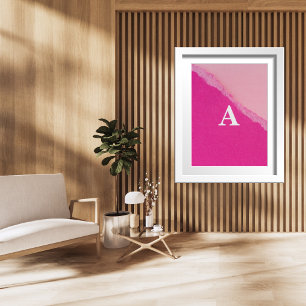 Anfangsbuchstaben Monogram Moderner Stylist rosa Poster