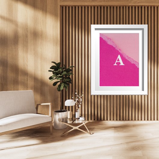 Anfangsbuchstaben Monogram Moderner Stylist rosa Poster