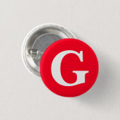 Anfangsbuchstaben Monogram Red White Schlicht Simp Button (Vorne & Hinten)