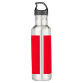 Anfangsbuchstaben Monogram Red White Schlicht Simp Edelstahlflasche (Rückseite)