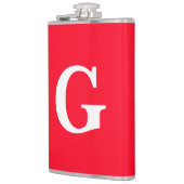Anfangsbuchstaben Monogram Red White Schlicht Simp Flachmann (Links)