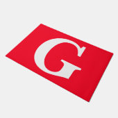 Anfangsbuchstaben Monogram Red White Schlicht Simp Fußmatte (Schrägansicht)