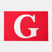 Anfangsbuchstaben Monogram Red White Schlicht Simp Fußmatte (Vorderseite)