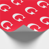 Anfangsbuchstaben Monogram Red White Schlicht Simp Geschenkpapier (Ecke)