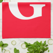 Anfangsbuchstaben Monogram Red White Schlicht Simp Geschirrtuch (Gefaltet)