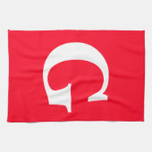 Anfangsbuchstaben Monogram Red White Schlicht Simp Geschirrtuch (Horizontal)