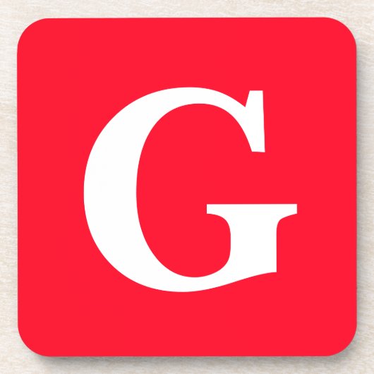 Anfangsbuchstaben Monogram Red White Schlicht Simp Getränkeuntersetzer (Vorderseite)