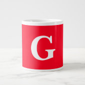 Anfangsbuchstaben Monogram Red White Schlicht Simp Jumbo-Tasse (Vorderseite)
