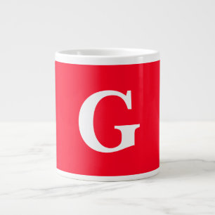 Anfangsbuchstaben Monogram Red White Schlicht Simp Jumbo-Tasse
