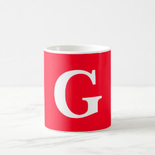 Anfangsbuchstaben Monogram Red White Schlicht Simp Kaffeetasse