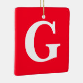 Anfangsbuchstaben Monogram Red White Schlicht Simp Keramikornament (Rechts)